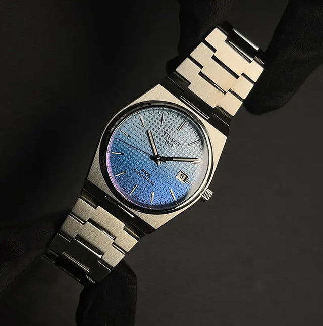 TISSOT PRX Blue dial with silver chain