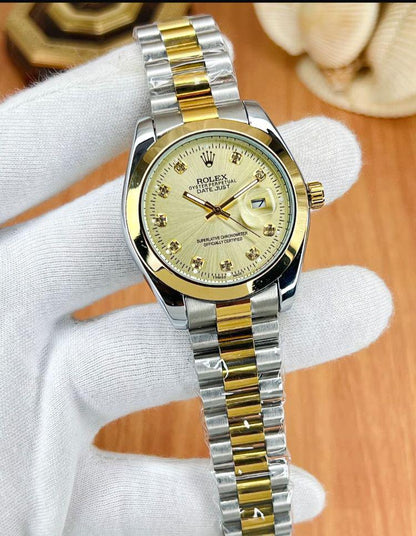 Rolex Truetone with golden dial SEMI AUTO