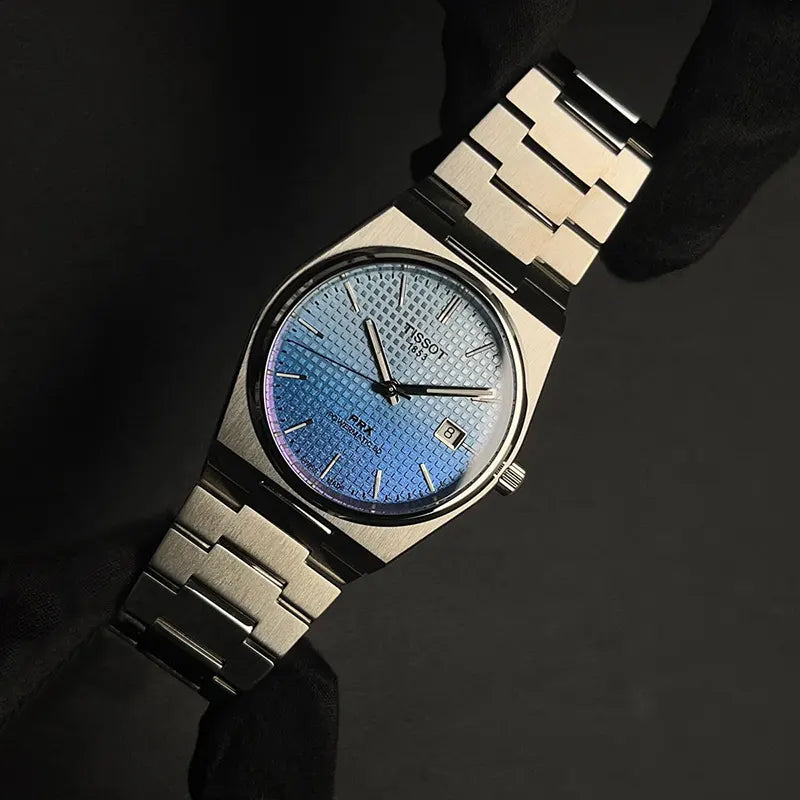 TISSOT PRX Blue dial with silver chain
