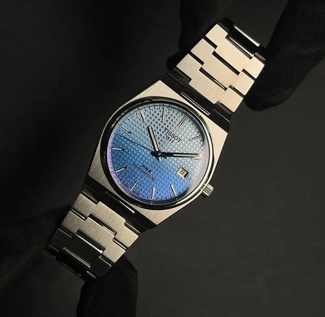 TISSOT PRX Blue dial with silver chain